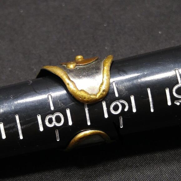 Amethyst Gemstone Mixed Metal Handmade Ring, Size 8 1/2 - Picture 9 of 11